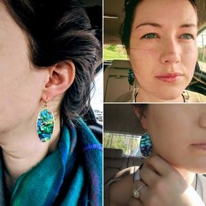 independent Jewelry - Abalone gold framed dangle earrings independent Jewelry - Abalone gold framed dangle earrings